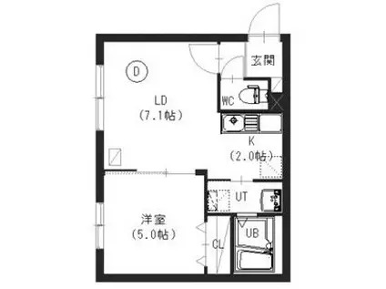 アステールグラン(1LDK/2階)の間取り写真