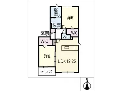 LIEN(2LDK/1階)の間取り写真