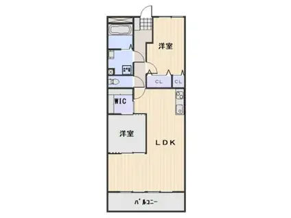 岡山スタービル(2LDK/2階)の間取り写真