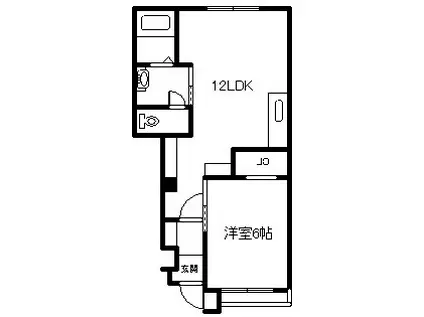 カームリーピュアα(1LDK/1階)の間取り写真