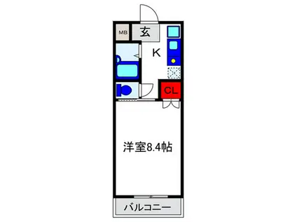 NOVELLAS COURT蛍池(1K/2階)の間取り写真