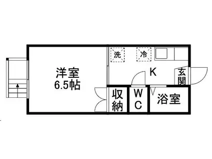 リブティハウス(1K/1階)の間取り写真