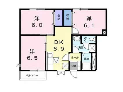 アーバンハイツ吹上(3DK/1階)の間取り写真