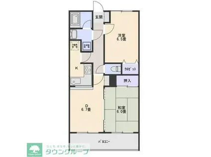 前橋ダイヤモンドマンション(2DK/9階)の間取り写真