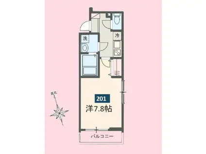 MELDIA南与野IV(1K/2階)の間取り写真