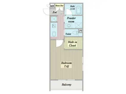 リシェス岡崎駅前(1K/2階)の間取り写真