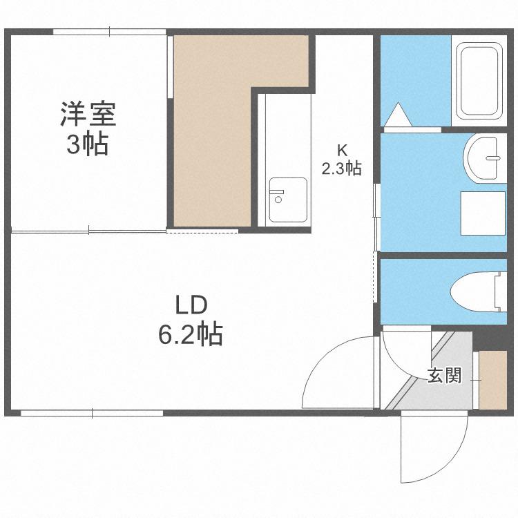 MODERNO N3(1LDK/1階)の間取り写真