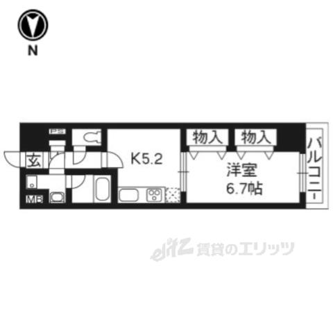 アーバネックス室町(1DK/7階)の間取り写真