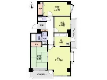 プレジール桜(3LDK/3階)の間取り写真