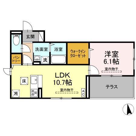 DELIGHT(1LDK/1階)の間取り写真