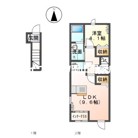 SHINOGOZE HOUSE(1LDK/2階)の間取り写真