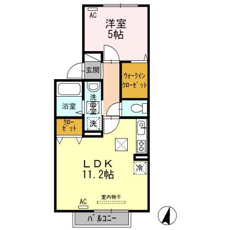 サンルーチェみほり(1LDK/1階)の間取り写真