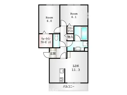 EIJU HOUSE II(2LDK/1階)の間取り写真