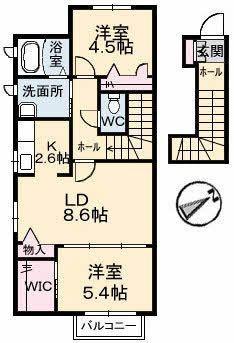 バレモレラ(2LDK/2階)の間取り写真
