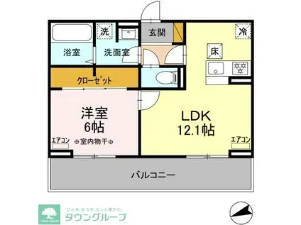 グランテージ海神I(1LDK/1階)の間取り写真