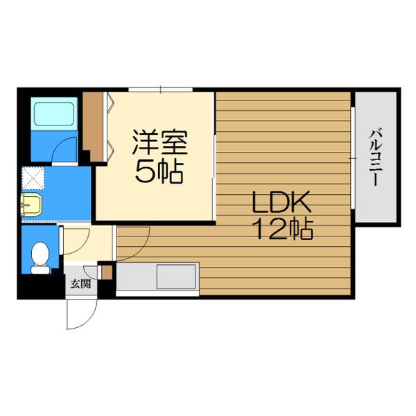 クレアヒルズ(1LDK/4階)の間取り写真