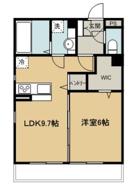 フェリシアKARAKIDA(1LDK/2階)の間取り写真