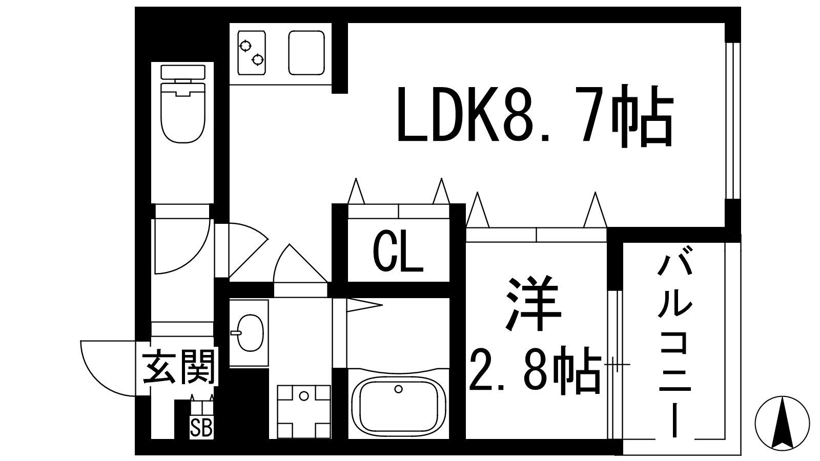 REGIES清荒神1(1LDK/2階)の間取り写真