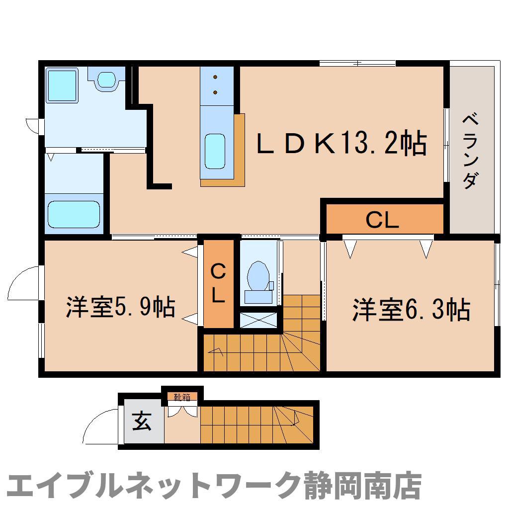 アイリス(2LDK/2階)の間取り写真