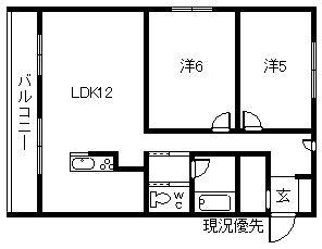 GRAND WACORE(2LDK/3階)の間取り写真