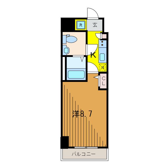 CORVAL亀有(1K/5階)の間取り写真