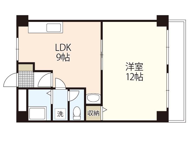 寿々ビル(1LDK/5階)の間取り写真