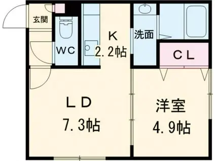 SET泉町(1LDK/1階)の間取り写真
