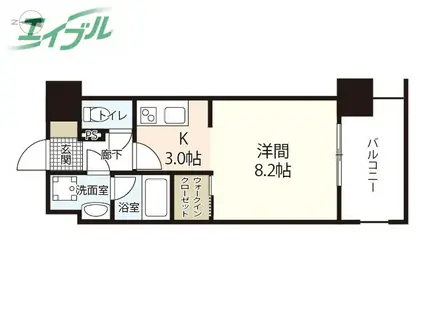 セントラルアヴェニュー下石井(ワンルーム/11階)の間取り写真