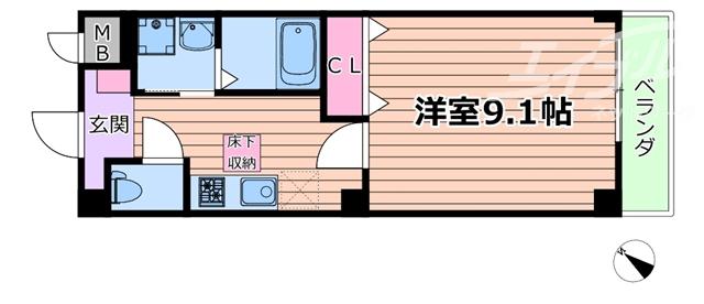 スタイリッシュレジデンス(1K/2階)の間取り写真