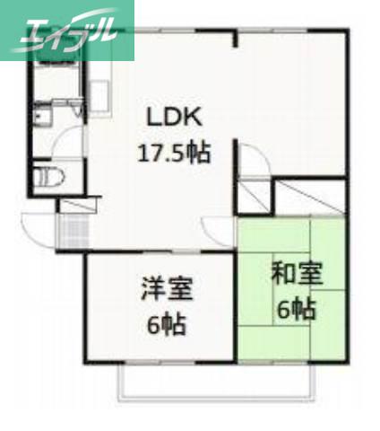 サンビレッジ北方A(2LDK/3階)の間取り写真