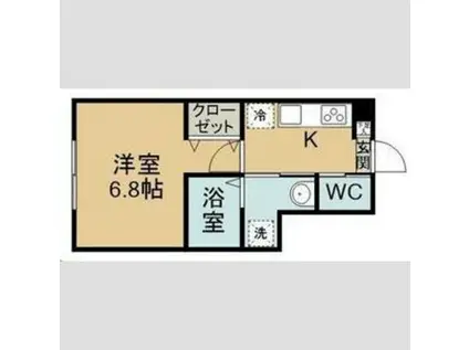 オーシャンビュール長町南(1K/1階)の間取り写真