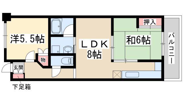 クリスタルシャトウ(2LDK/3階)の間取り写真