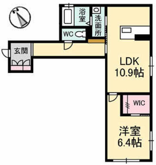 SHAMAISON AMBIERA(1LDK/1階)の間取り写真
