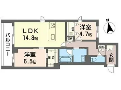 フォレ フルーリー(2LDK/2階)の間取り写真