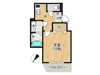 RUMIE-RU東姫路(1K/3階)の間取り写真