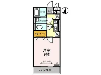 グランドソレーユBABAIII(1K/1階)の間取り写真