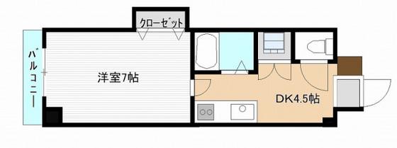 ラフィーネ・パレ(1DK/2階)の間取り写真