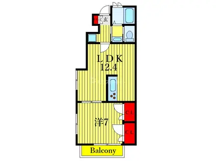 シャーメゾンニシノ(1LDK/1階)の間取り写真