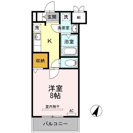 サニーコート・K(1K/1階)の間取り写真