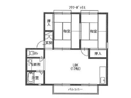 エクセルコート箕面(2LDK/2階)の間取り写真