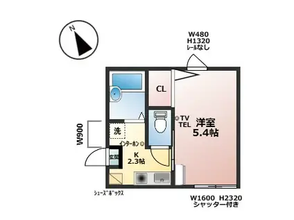 アンシャンテ(1K/1階)の間取り写真