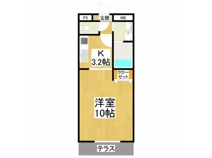 アムールKATAKURA(1K/1階)の間取り写真