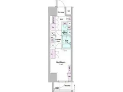 エスリードコート堺筋本町(1K/4階)の間取り写真