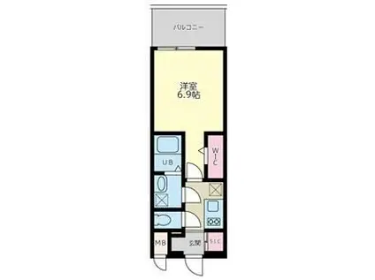 QUINTET NAMBA(1K/9階)の間取り写真