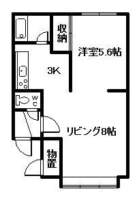 DALEの家(1LDK/1階)の間取り写真