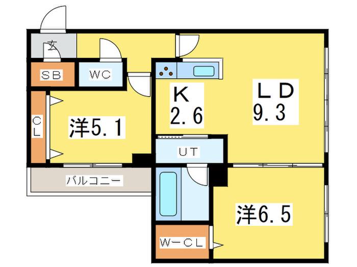 M-STYLE.STELLA(2LDK/3階)の間取り写真