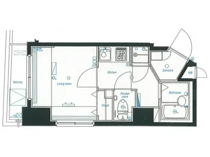 ブライズ後楽園(1K/2階)の間取り写真