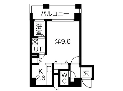 オタルベイサイドシティ7(1K/8階)の間取り写真