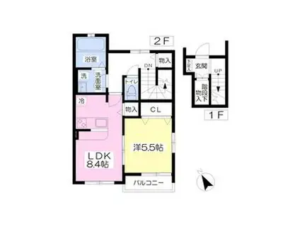 ニッカン1011(1LDK/2階)の間取り写真
