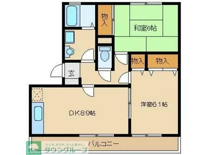 リベラ東久留米(2LDK/2階)の間取り写真